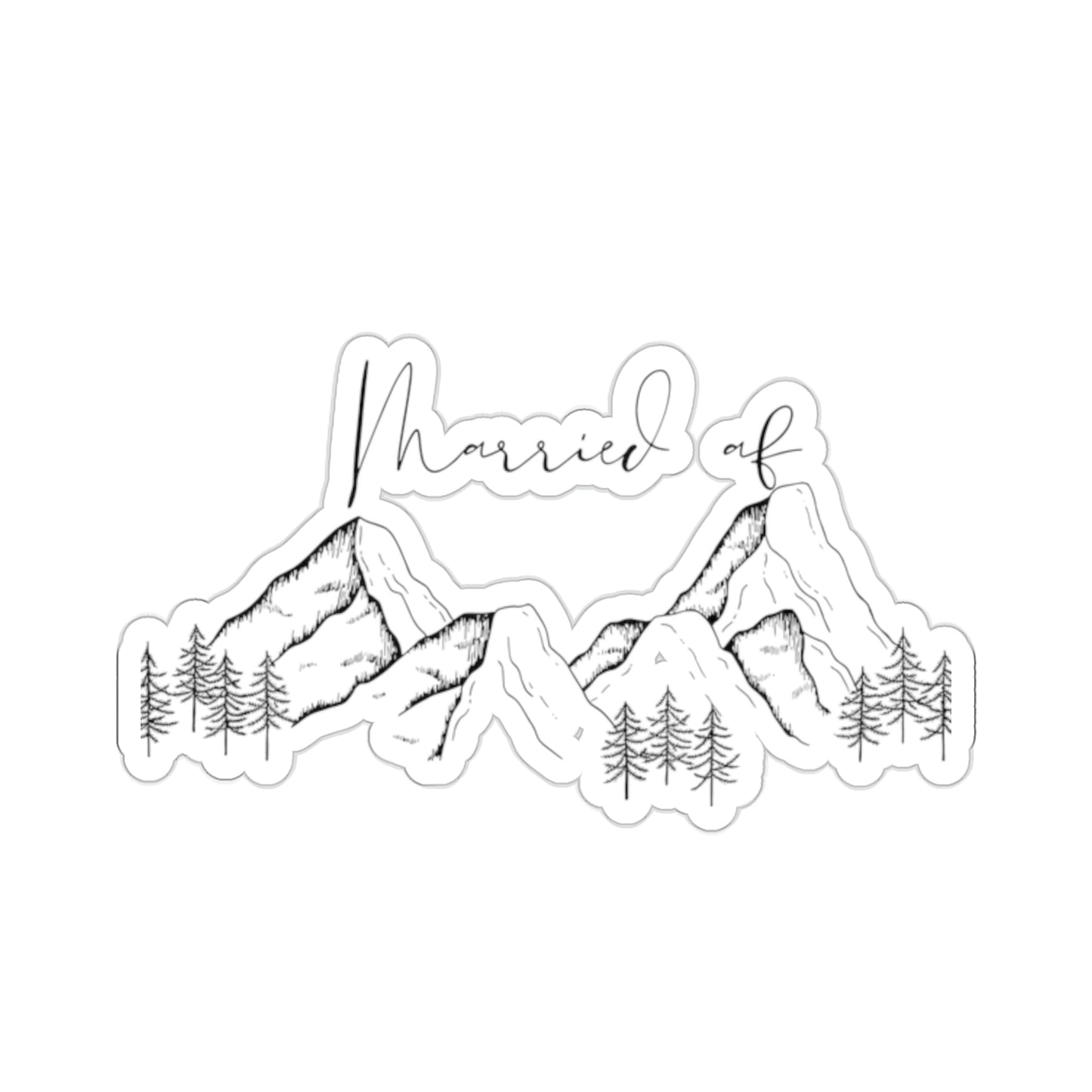 Married AF Mountain Kiss-Cut Stickers