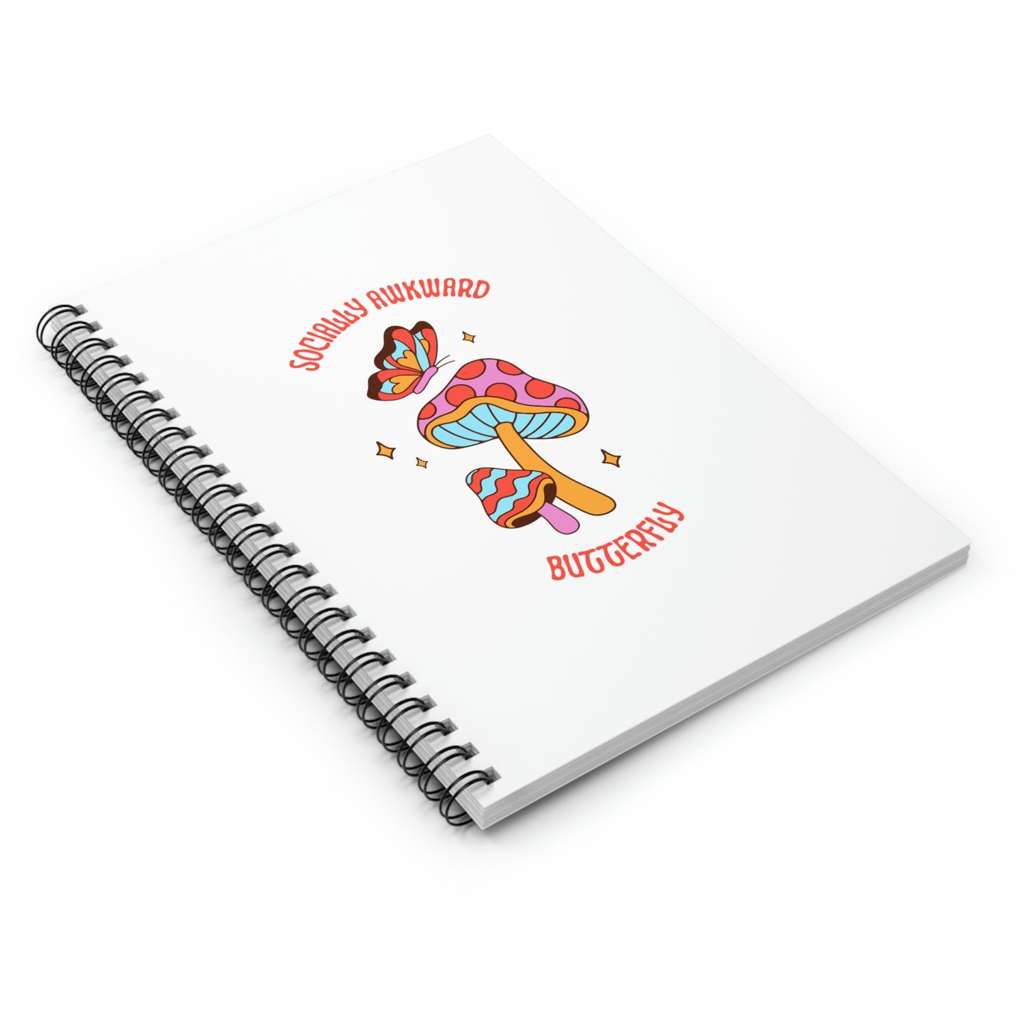 Socially Awkward Butterfly Spiral Notebook - Ruled Line