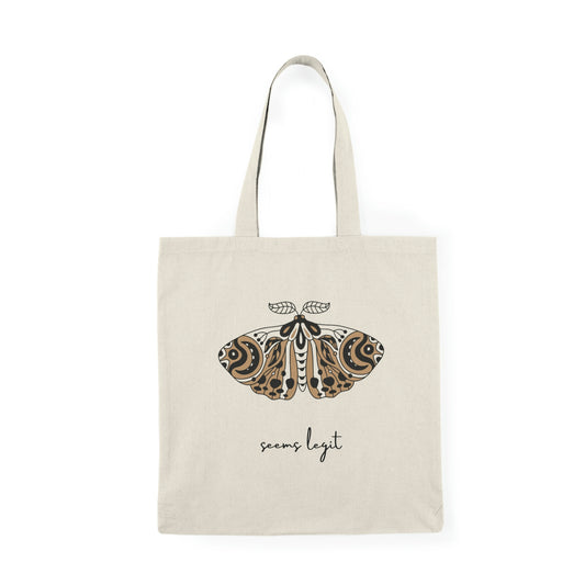 Seems Legit Moth Natural Tote Bag